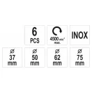 YATO Stiftbürste, Topfbürstenset 6-teilig inox