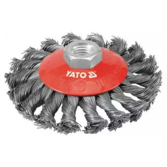 YATO Gewinkelte gedrehte Rundbürste M14 100 mm Stahl