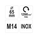 YATO Topfbürste M14 65 mm Inox