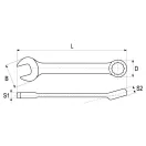 YATO Kurzschlüssel 11 mm / 100 mm CrV