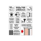 YATO Werkzeugwagen mit Werkzeugen 165 Teile