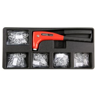   YATO Manueller Blindnietzieher und Nieten 6-teilig (Schubladeneinsatz)