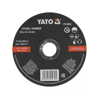 YATO Schneidscheibe für Stein 125 x 1,5 x 22 mm