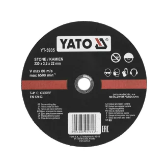 YATO Trennscheibe für Stein 230 x 3,2 x 22 mm