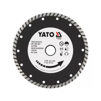 YATO Diamanttrennscheibe 180 x 2,8 x 8,0 x 22,2 mm Turbo