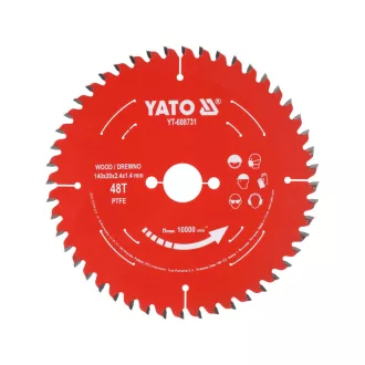   YATO Sägeblatt für Holz, teflonbeschichtet, 140 x 20 x 2,4 mm / 48 Zähne