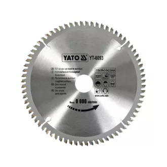 YATO Sägeblatt für Aluminium 210 x 30 x 2,2 mm / 72T