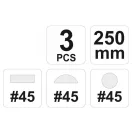 YATO Raspoly-Set 3-teilig 250 mm / #45 grob