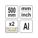 YATO Lineal ALU 500 mm 2 Ebenen