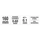 YATO Bremsscheibendickenmessgerät 0-60 mm/0,1 mm Messbereich, 160 mm lang