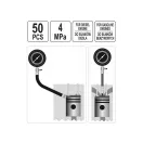 YATO Kompressionsmessset 50-teilig für Diesel- und Benzinmotoren 40 bar
