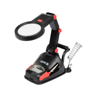 YATO Lötständer mit Lupe und LED-Licht