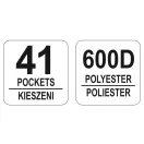 YATO Werkzeugtasche mit 41 Taschen