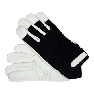   YATO Arbeitsschutzhandschuh, Größe 9, Leder-Baumwolle schwarz