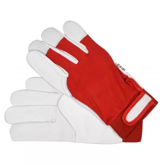 YATO Arbeitsschutzhandschuh, Größe 8, Leder-Baumwolle rot