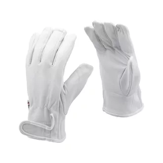   YATO Arbeitsschutzhandschuh aus Leder mit Klettverschluss, Größe 10, weiß