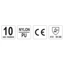 YATO Montagehandschuhe (getaucht GRAU) 10