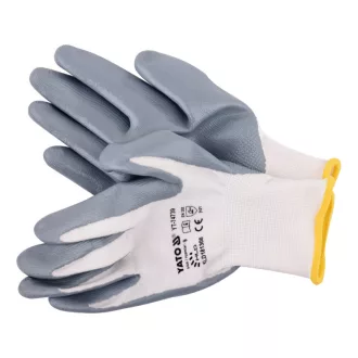 YATO Montagehandschuhe (Nitril getaucht WEISS) 9