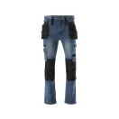 YATO Arbeitssicherheitsjeans lange Hose Größe S 17 Taschen dunkelblau
