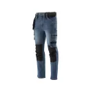 YATO Arbeitsschutzjeans lange Hose Größe L/XL 17 Taschen dunkelblau