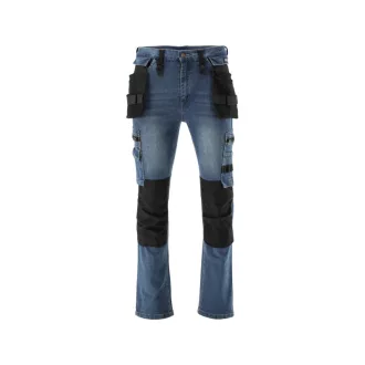  YATO Arbeitsschutzjeans lange Hose XL Größe 17 Taschen dunkelblau