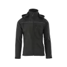 YATO Arbeitsschutz-Softshelljacke mit Kapuze, schwarz, Größe 2XL, 3 Taschen