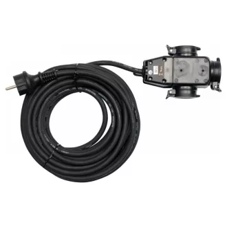   YATO Verlängerungsschaukelkabel gummiisoliert 3 Stecker 10 m 3 x 1,5 mm2
