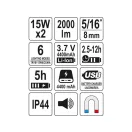 YATO Akku-LED-Reflektor mit Lautsprecher 2000 lm