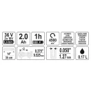 YATO Akku-Kettensäge 350 mm 2 x 18 V (2 x 2,0 Ah Akku + Ladegerät)