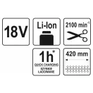 YATO Akku-Laubschneider 207-2740 mm 18 V Li-Ion (ohne Akku und Ladegerät)