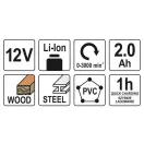 YATO Akku-Säbelsäge 12 V Li-Ion (1 x 2,0 Ah Akku + Ladegerät)