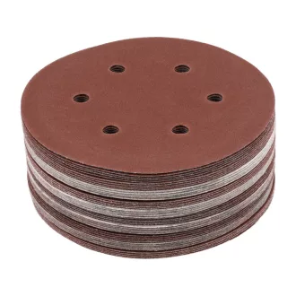   YATO Fasergewebeschleifscheibe, Klettverschluss 150 mm / P150 6 Löcher (50 Stück)