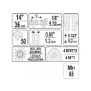 YATO Kettensägenführung 14" 3/8" 1,3 mm