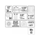 YATO Führungsschiene für Kettensäge 15" 0,325" 1,3 mm