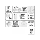 YATO Führungsschiene für Kettensäge 15" 0,325" 1,5 mm