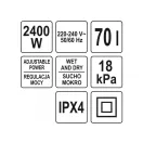 YATO Industriestaubsauger 70 Liter 2400W