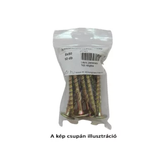   Zimmermannsschraube, mit flachem Flanschkopf, Tx40, gelb pass., 8x80 /50 (10 Stück)