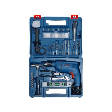 BOSCH Schlagbohrmaschine GSB 600 + 100-teiliges Zubehörset im Koffer / 600 W