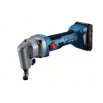 BOSCH Akku-Knabber GNA 18V-16 E im L-BOXX (2 x 4,0 Ah Akku + Schnellladegerät)