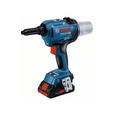 BOSCH GRG 18V-16 C Akku-Nietgerät mit 2 x ProCORE18V 4.0 Ah Akku, 1 x GAL 18V-40 Schnellladegerät