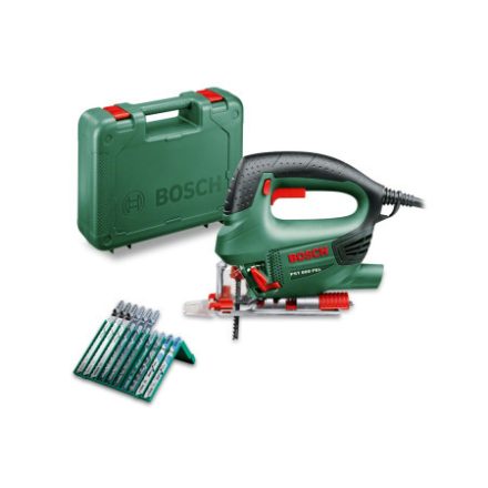 BOSCH Stichsäge PST 800 PEL im Koffer mit Bügelgriff / 530 W + 10-teiliges Sägeblatt inkl.
