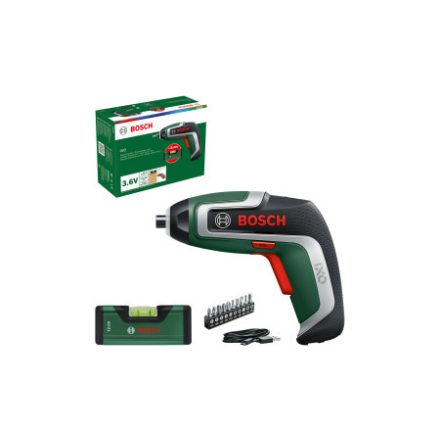 BOSCH Akkuschrauber IXO 7 + 12 cm Wasserwaage