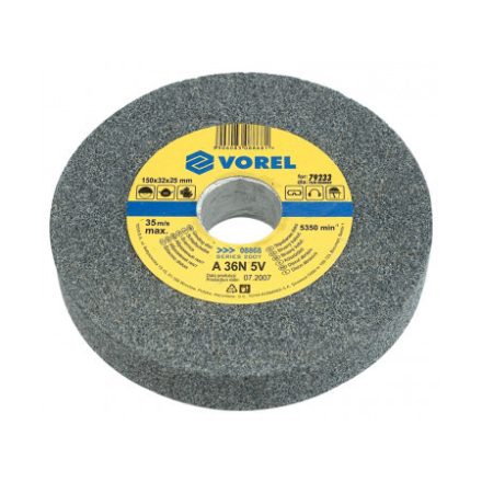 VOREL Schleifscheibe 150 x 12,7 x 17 mm feine Körnung