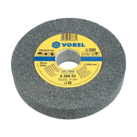 VOREL Schleifscheibe feinkörnig 200 x 16 x 20 mm