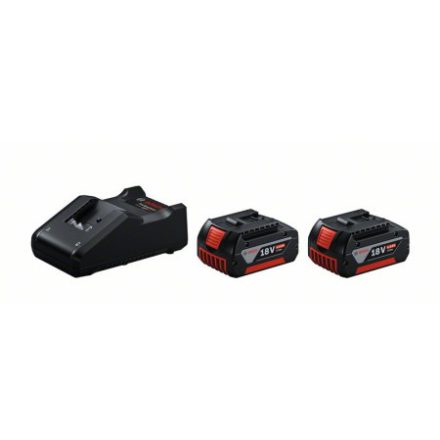 BOSCH Akkumulator-Set GBA 18V / 2 x 4,0 Ah Akku + GAL 18V-40 Schnellladegerät