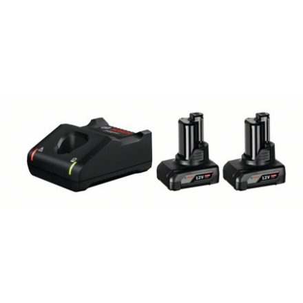 BOSCH Akku-Set GBA 12V / 2 x 6,0 Ah Akku + GAL 12V-40 Schnellladegerät