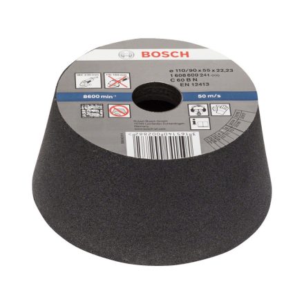 BOSCH Konische Schleifscheibe für großen Winkelschleifer 110/90 x 55 x 22,2 mm / P54