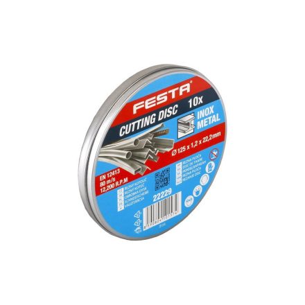 FESTA Trennscheibe für Metall in Metallbox 115 x 1 x 22,2 mm (10 Stück)