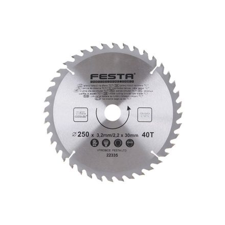 FESTA Sägeblatt für Holz 250 x 30 x 2,2 mm / 40T