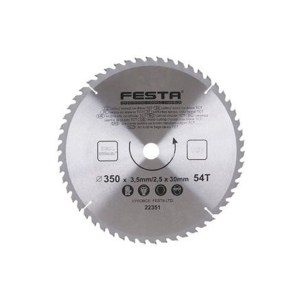 FESTA Sägeblatt für Holz 350 x 30 x 2,5 mm / 54Z